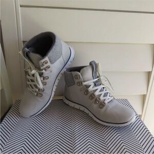 Cole Haan Zero Grand Gray Leather Lace-up Waterproof Ankle Boots Sz 7.5 Mens